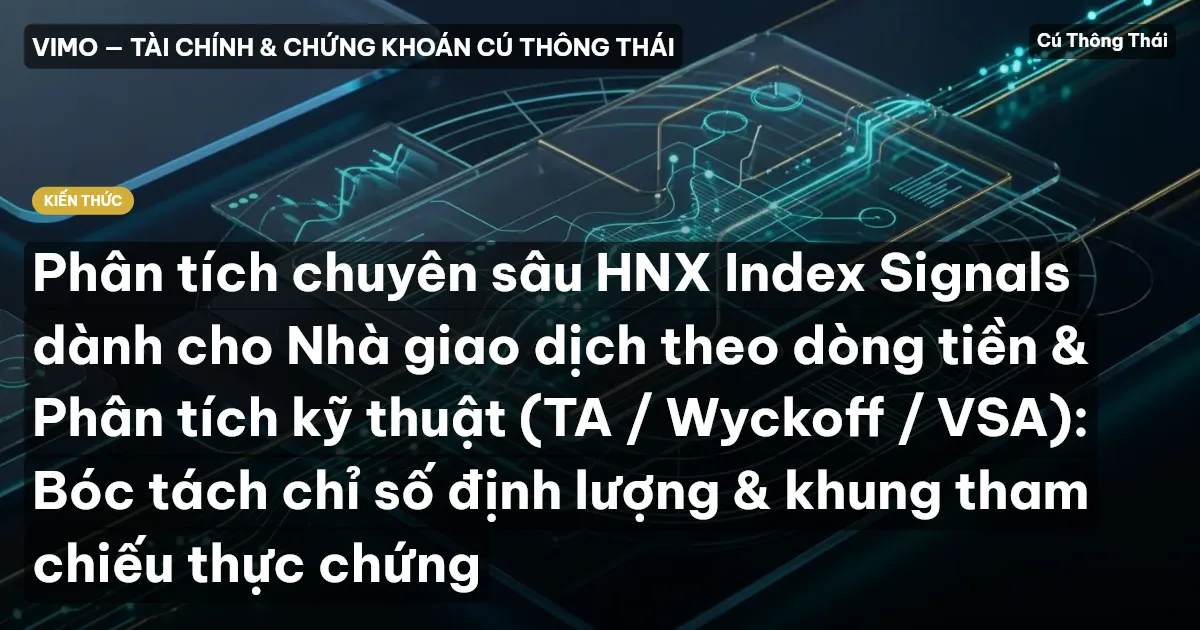 Phân tích chuyên sâu HNX Index Signals dành cho Nhà giao dịch theo dòng tiền & Phân tích kỹ thuật (TA / Wyckoff / VSA): Bóc tách chỉ số định lượng & khung tham chiếu thực chứng