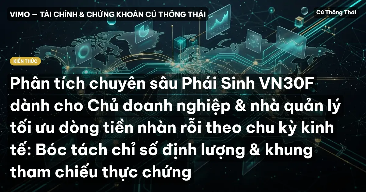 Phân tích chuyên sâu Phái Sinh VN30F dành cho Chủ doanh nghiệp & nhà quản lý tối ưu dòng tiền nhàn rỗi theo chu kỳ kinh tế: Bóc tách chỉ số định lượng & khung tham chiếu thực chứng