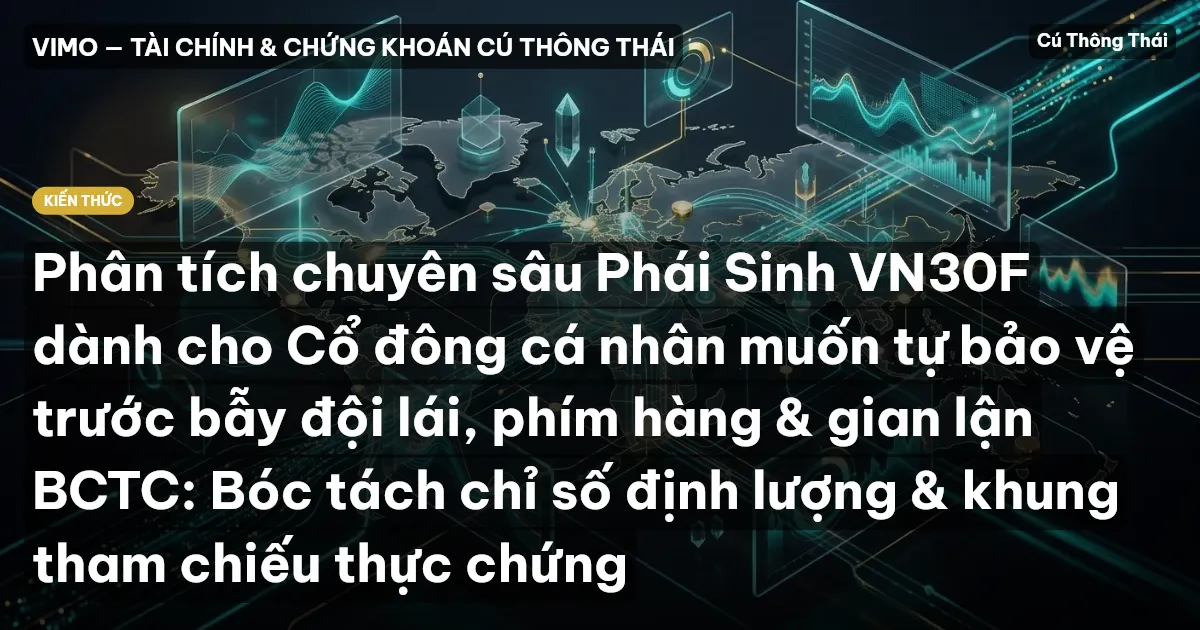 Phân tích chuyên sâu Phái Sinh VN30F dành cho Cổ đông cá nhân muốn tự bảo vệ trước bẫy đội lái, phím hàng & gian lận BCTC: Bóc tách chỉ số định lượng & khung tham chiếu thực chứng
