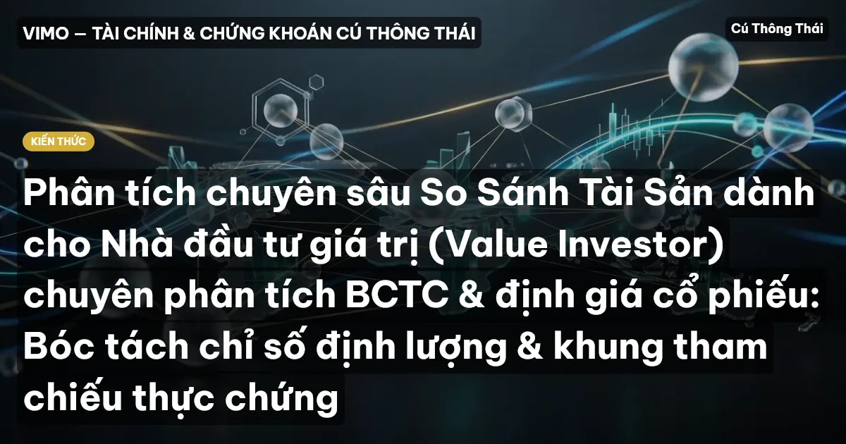 Phân tích chuyên sâu So Sánh Tài Sản dành cho Nhà đầu tư giá trị (Value Investor) chuyên phân tích BCTC & định giá cổ phiếu: Bóc tách chỉ số định lượng & khung tham chiếu thực chứng