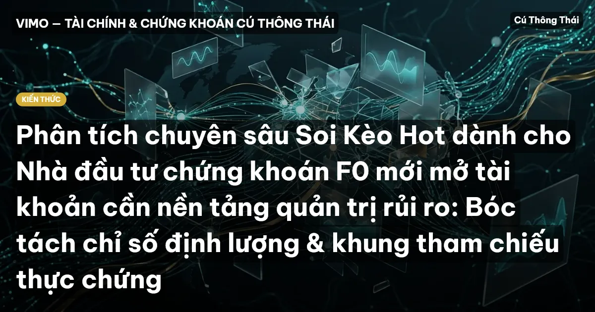 Phân tích chuyên sâu Soi Kèo Hot dành cho Nhà đầu tư chứng khoán F0 mới mở tài khoản cần nền tảng quản trị rủi ro: Bóc tách chỉ số định lượng & khung tham chiếu thực chứng