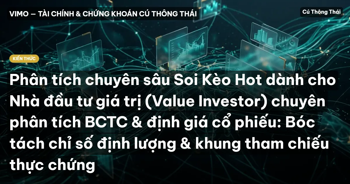 Phân tích chuyên sâu Soi Kèo Hot dành cho Nhà đầu tư giá trị (Value Investor) chuyên phân tích BCTC & định giá cổ phiếu: Bóc tách chỉ số định lượng & khung tham chiếu thực chứng