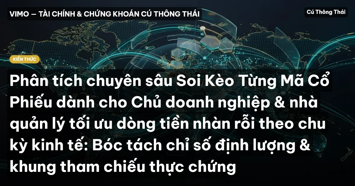Phân tích chuyên sâu Soi Kèo Từng Mã Cổ Phiếu dành cho Chủ doanh nghiệp & nhà quản lý tối ưu dòng tiền nhàn rỗi theo chu kỳ kinh tế: Bóc tách chỉ số định lượng & khung tham chiếu thực chứng
