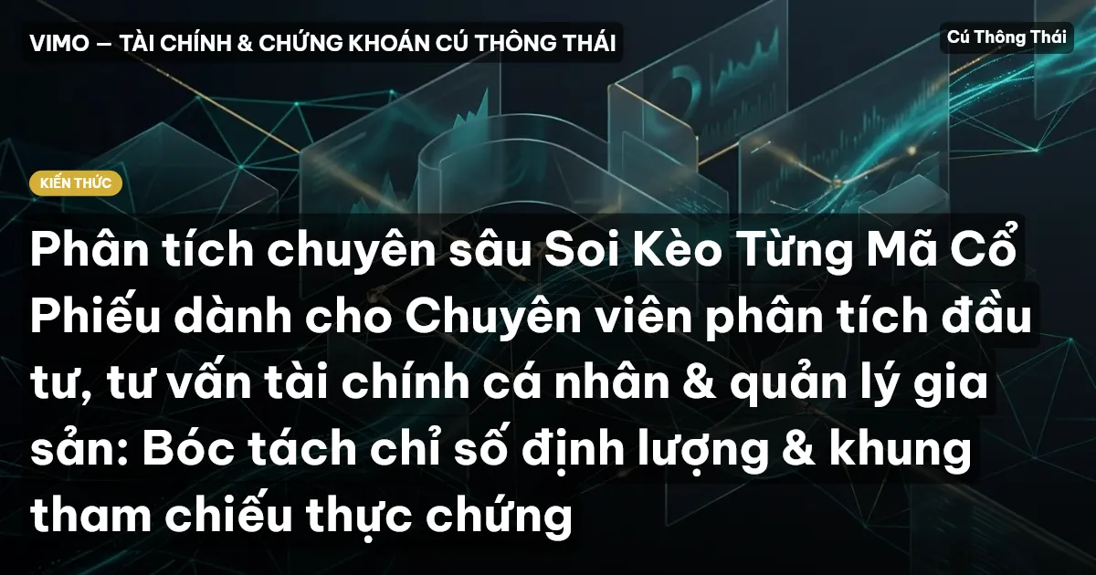 Phân tích chuyên sâu Soi Kèo Từng Mã Cổ Phiếu dành cho Chuyên viên phân tích đầu tư, tư vấn tài chính cá nhân & quản lý gia sản: Bóc tách chỉ số định lượng & khung tham chiếu thực chứng