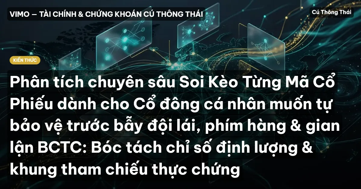 Phân tích chuyên sâu Soi Kèo Từng Mã Cổ Phiếu dành cho Cổ đông cá nhân muốn tự bảo vệ trước bẫy đội lái, phím hàng & gian lận BCTC: Bóc tách chỉ số định lượng & khung tham chiếu thực chứng