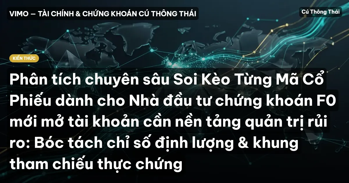Phân tích chuyên sâu Soi Kèo Từng Mã Cổ Phiếu dành cho Nhà đầu tư chứng khoán F0 mới mở tài khoản cần nền tảng quản trị rủi ro: Bóc tách chỉ số định lượng & khung tham chiếu thực chứng
