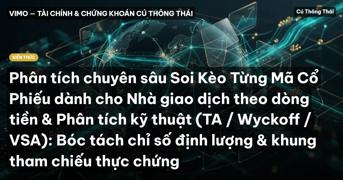 Phân tích chuyên sâu Soi Kèo Từng Mã Cổ Phiếu dành cho Nhà giao dịch theo dòng tiền & Phân tích kỹ thuật (TA / Wyckoff / VSA): Bóc tách chỉ số định lượng & khung tham chiếu thực chứng