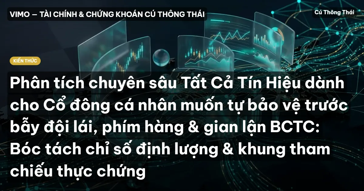 Phân tích chuyên sâu Tất Cả Tín Hiệu dành cho Cổ đông cá nhân muốn tự bảo vệ trước bẫy đội lái, phím hàng & gian lận BCTC: Bóc tách chỉ số định lượng & khung tham chiếu thực chứng