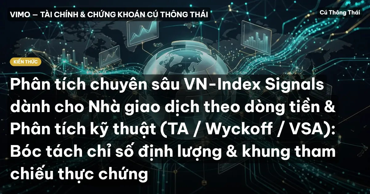 Phân tích chuyên sâu VN-Index Signals dành cho Nhà giao dịch theo dòng tiền & Phân tích kỹ thuật (TA / Wyckoff / VSA): Bóc tách chỉ số định lượng & khung tham chiếu thực chứng