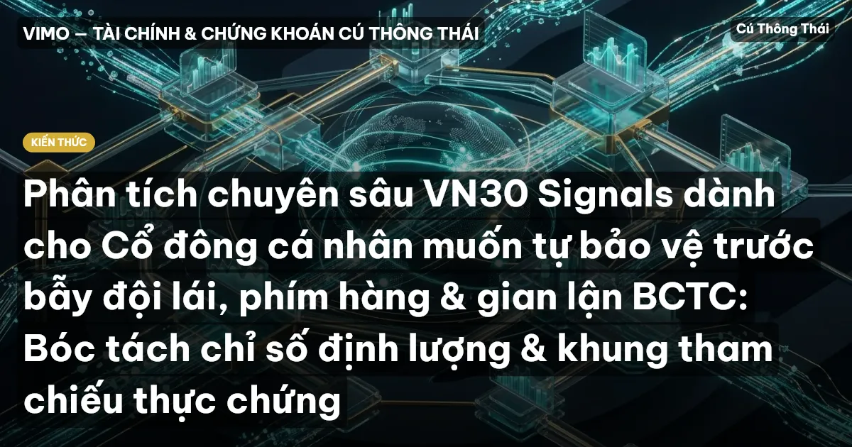 Phân tích chuyên sâu VN30 Signals dành cho Cổ đông cá nhân muốn tự bảo vệ trước bẫy đội lái, phím hàng & gian lận BCTC: Bóc tách chỉ số định lượng & khung tham chiếu thực chứng