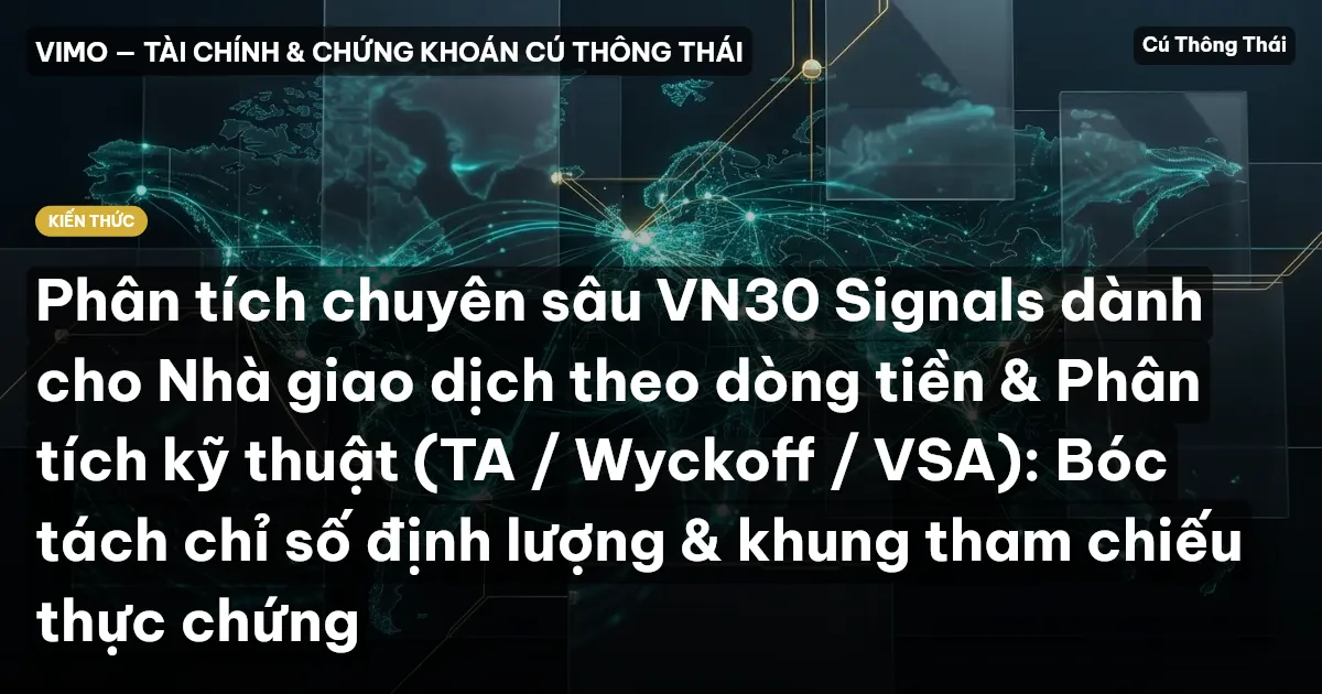Phân tích chuyên sâu VN30 Signals dành cho Nhà giao dịch theo dòng tiền & Phân tích kỹ thuật (TA / Wyckoff / VSA): Bóc tách chỉ số định lượng & khung tham chiếu thực chứng