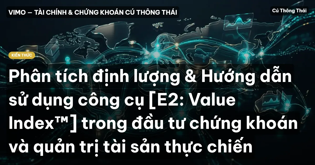 Phân tích định lượng & Hướng dẫn sử dụng công cụ [E2: Value Index™] trong đầu tư chứng khoán và quản trị tài sản thực chiến