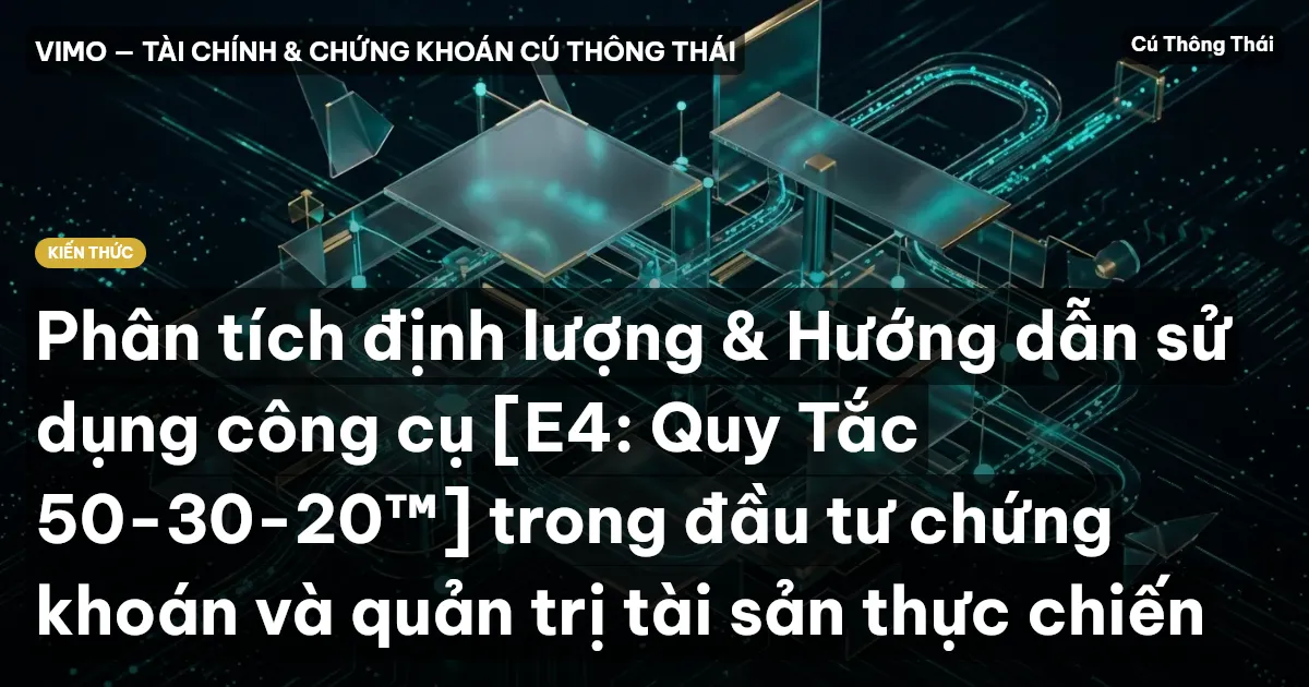 Phân tích định lượng & Hướng dẫn sử dụng công cụ [E4: Quy Tắc 50-30-20™] trong đầu tư chứng khoán và quản trị tài sản thực chiến