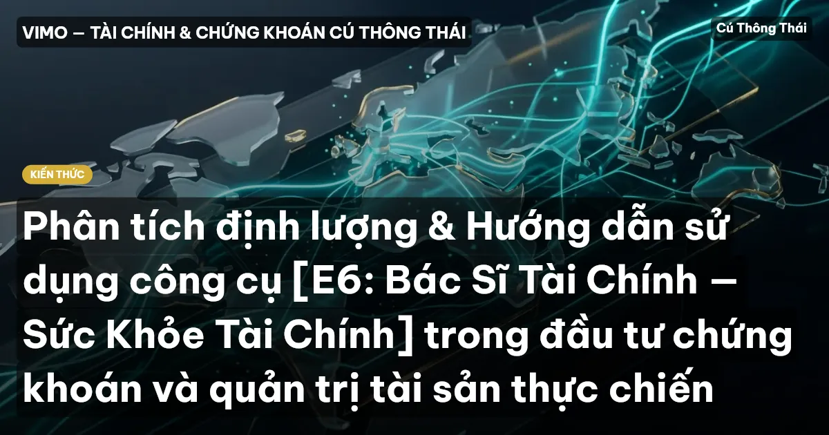 Phân tích định lượng & Hướng dẫn sử dụng công cụ [E6: Bác Sĩ Tài Chính — Sức Khỏe Tài Chính] trong đầu tư chứng khoán và quản trị tài sản thực chiến