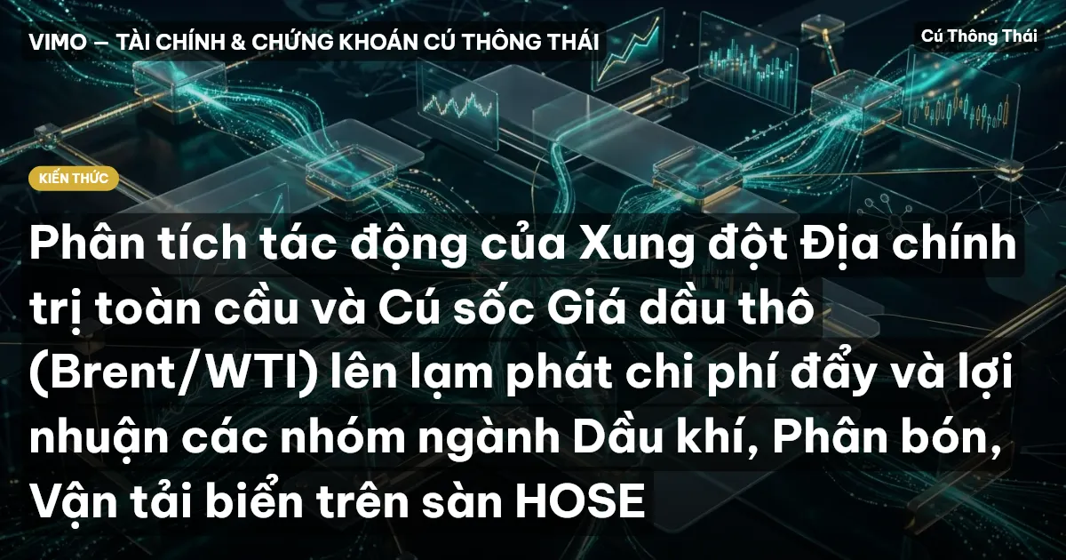 Phân tích tác động của Xung đột Địa chính trị toàn cầu và Cú sốc Giá dầu thô (Brent/WTI) lên lạm phát chi phí đẩy và lợi nhuận các nhóm ngành Dầu khí, Phân bón, Vận tải biển trên sàn HOSE