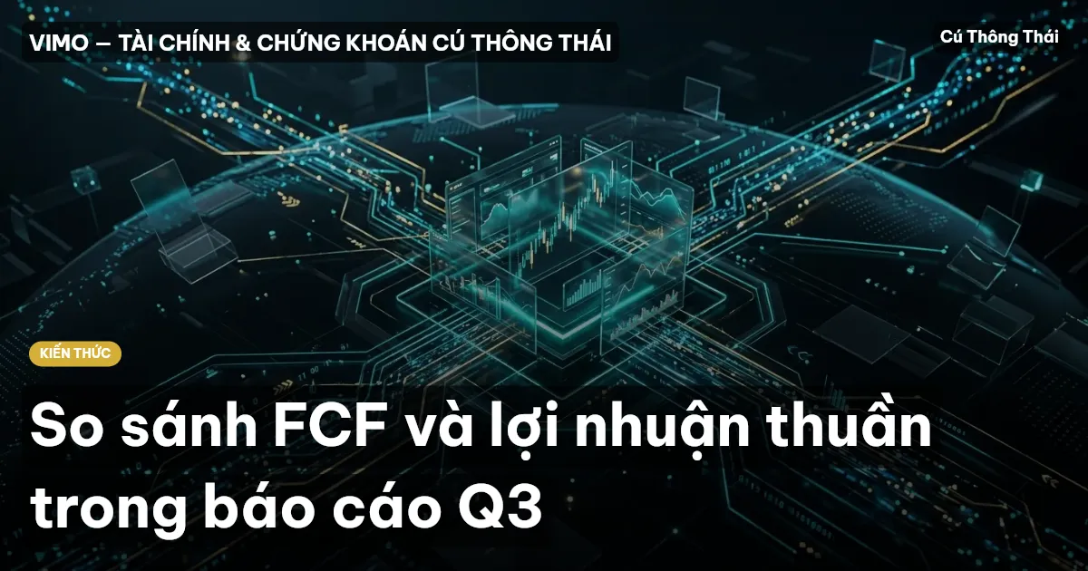 So sánh FCF và lợi nhuận thuần trong báo cáo Q3