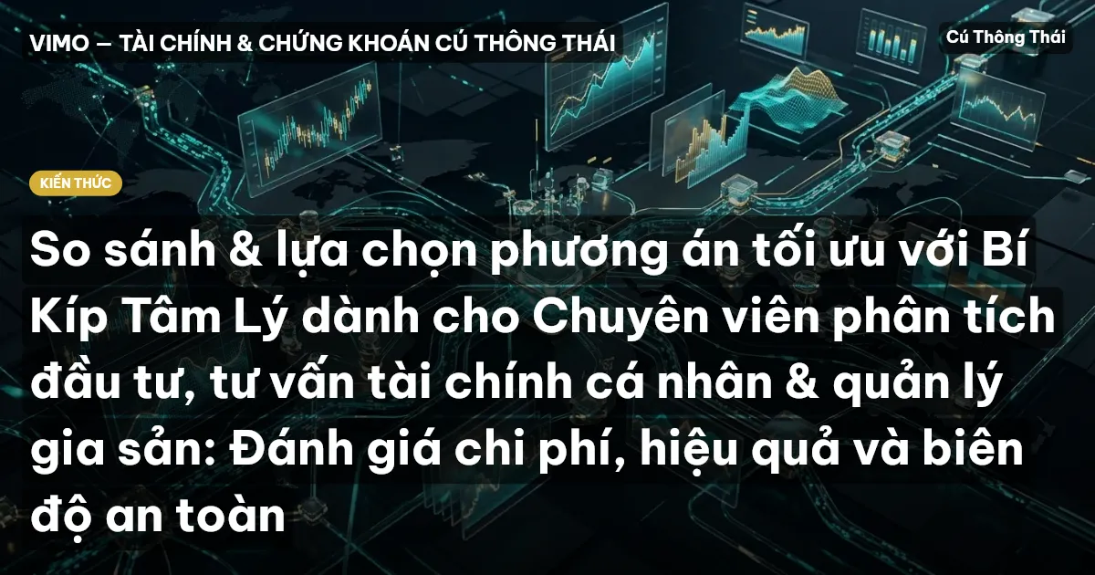 So sánh & lựa chọn phương án tối ưu với Bí Kíp Tâm Lý dành cho Chuyên viên phân tích đầu tư, tư vấn tài chính cá nhân & quản lý gia sản: Đánh giá chi phí, hiệu quả và biên độ an toàn