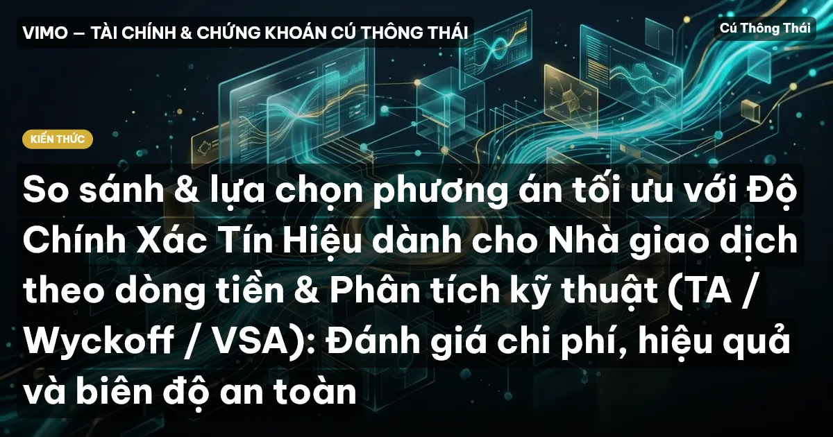 So sánh & lựa chọn phương án tối ưu với Độ Chính Xác Tín Hiệu dành cho Nhà giao dịch theo dòng tiền & Phân tích kỹ thuật (TA / Wyckoff / VSA): Đánh giá chi phí, hiệu quả và biên độ an toàn