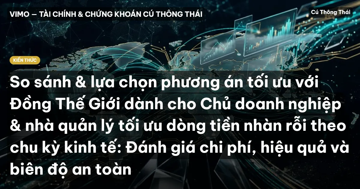 So sánh & lựa chọn phương án tối ưu với Đồng Thế Giới dành cho Chủ doanh nghiệp & nhà quản lý tối ưu dòng tiền nhàn rỗi theo chu kỳ kinh tế: Đánh giá chi phí, hiệu quả và biên độ an toàn