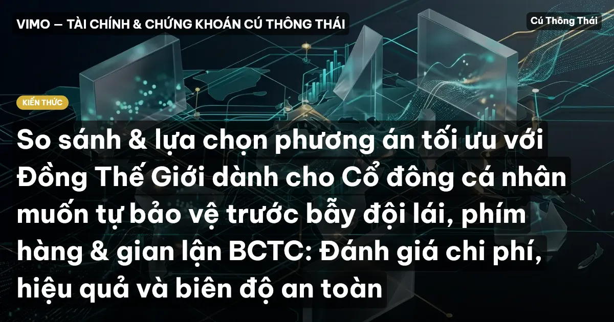 So sánh & lựa chọn phương án tối ưu với Đồng Thế Giới dành cho Cổ đông cá nhân muốn tự bảo vệ trước bẫy đội lái, phím hàng & gian lận BCTC: Đánh giá chi phí, hiệu quả và biên độ an toàn