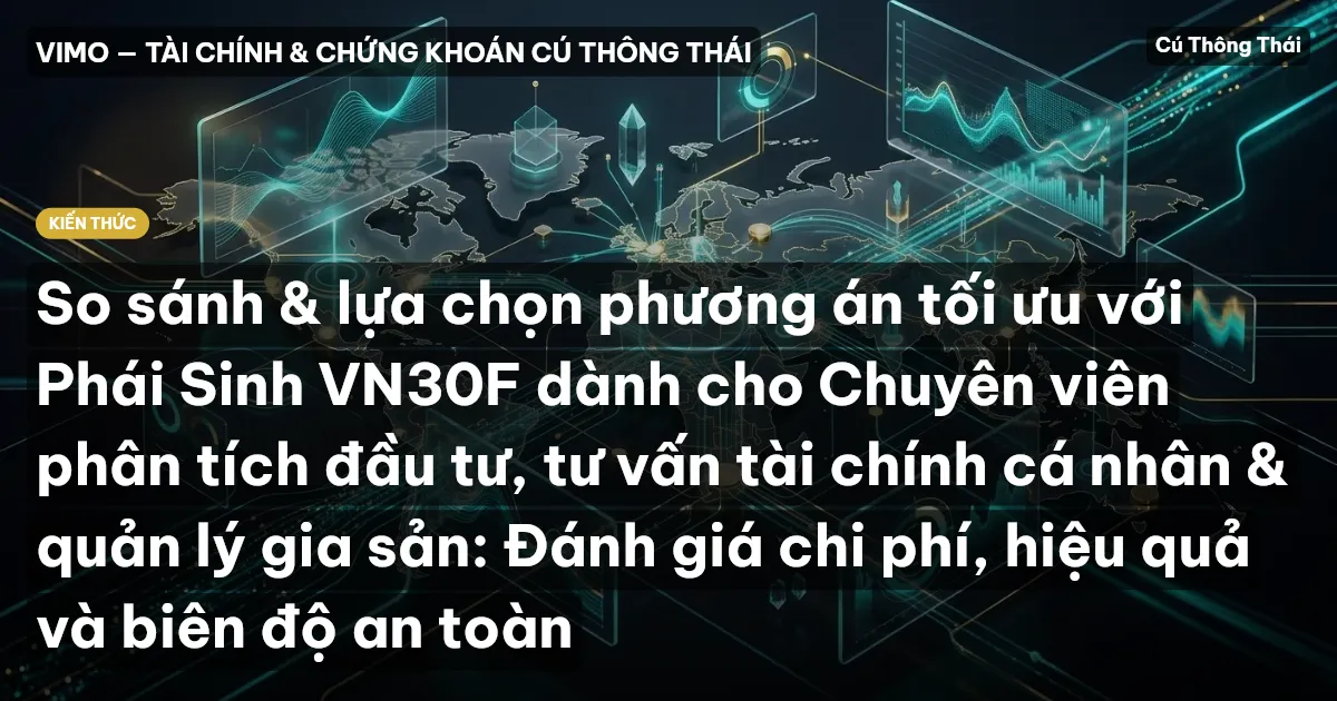 So sánh & lựa chọn phương án tối ưu với Phái Sinh VN30F dành cho Chuyên viên phân tích đầu tư, tư vấn tài chính cá nhân & quản lý gia sản: Đánh giá chi phí, hiệu quả và biên độ an toàn