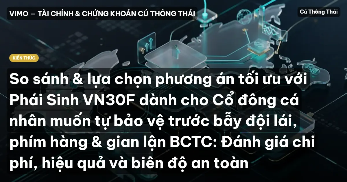 So sánh & lựa chọn phương án tối ưu với Phái Sinh VN30F dành cho Cổ đông cá nhân muốn tự bảo vệ trước bẫy đội lái, phím hàng & gian lận BCTC: Đánh giá chi phí, hiệu quả và biên độ an toàn