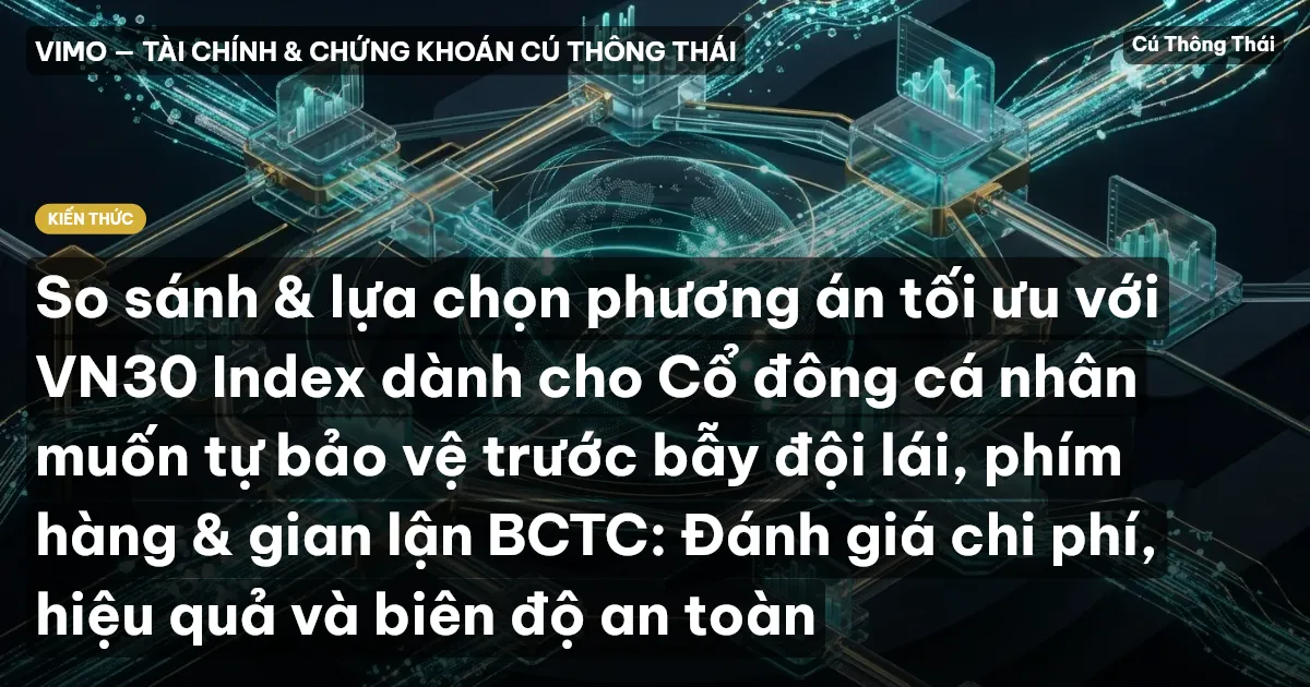 So sánh & lựa chọn phương án tối ưu với VN30 Index dành cho Cổ đông cá nhân muốn tự bảo vệ trước bẫy đội lái, phím hàng & gian lận BCTC: Đánh giá chi phí, hiệu quả và biên độ an toàn
