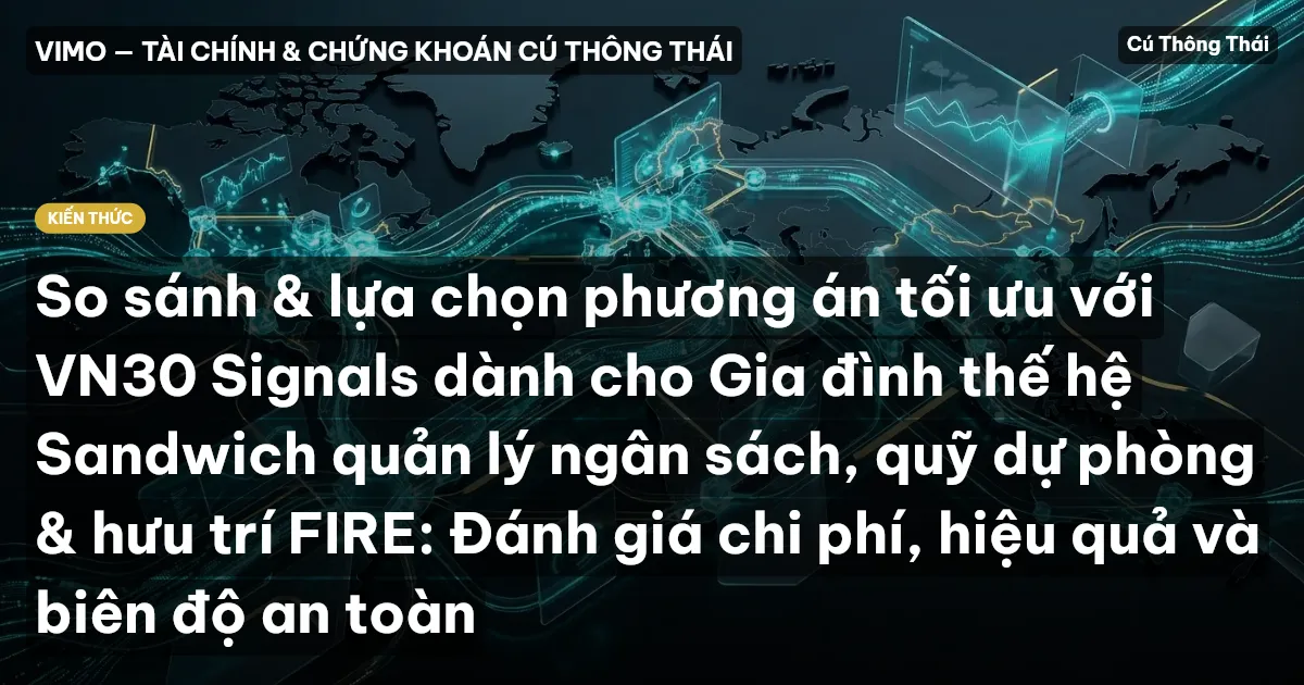 So sánh & lựa chọn phương án tối ưu với VN30 Signals dành cho Gia đình thế hệ Sandwich quản lý ngân sách, quỹ dự phòng & hưu trí FIRE: Đánh giá chi phí, hiệu quả và biên độ an toàn