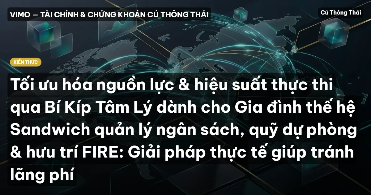Tối ưu hóa nguồn lực & hiệu suất thực thi qua Bí Kíp Tâm Lý dành cho Gia đình thế hệ Sandwich quản lý ngân sách, quỹ dự phòng & hưu trí FIRE: Giải pháp thực tế giúp tránh lãng phí