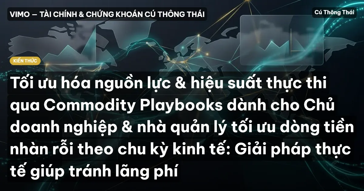 Tối ưu hóa nguồn lực & hiệu suất thực thi qua Commodity Playbooks dành cho Chủ doanh nghiệp & nhà quản lý tối ưu dòng tiền nhàn rỗi theo chu kỳ kinh tế: Giải pháp thực tế giúp tránh lãng phí