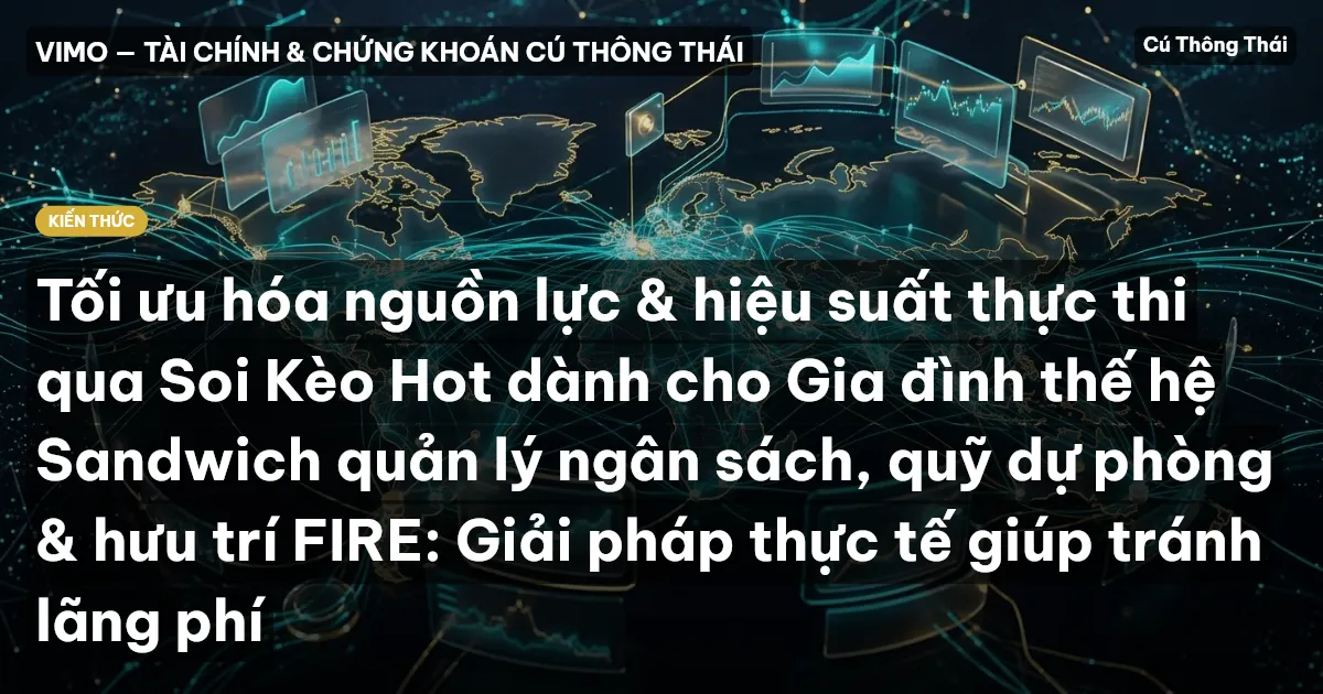 Tối ưu hóa nguồn lực & hiệu suất thực thi qua Soi Kèo Hot dành cho Gia đình thế hệ Sandwich quản lý ngân sách, quỹ dự phòng & hưu trí FIRE: Giải pháp thực tế giúp tránh lãng phí