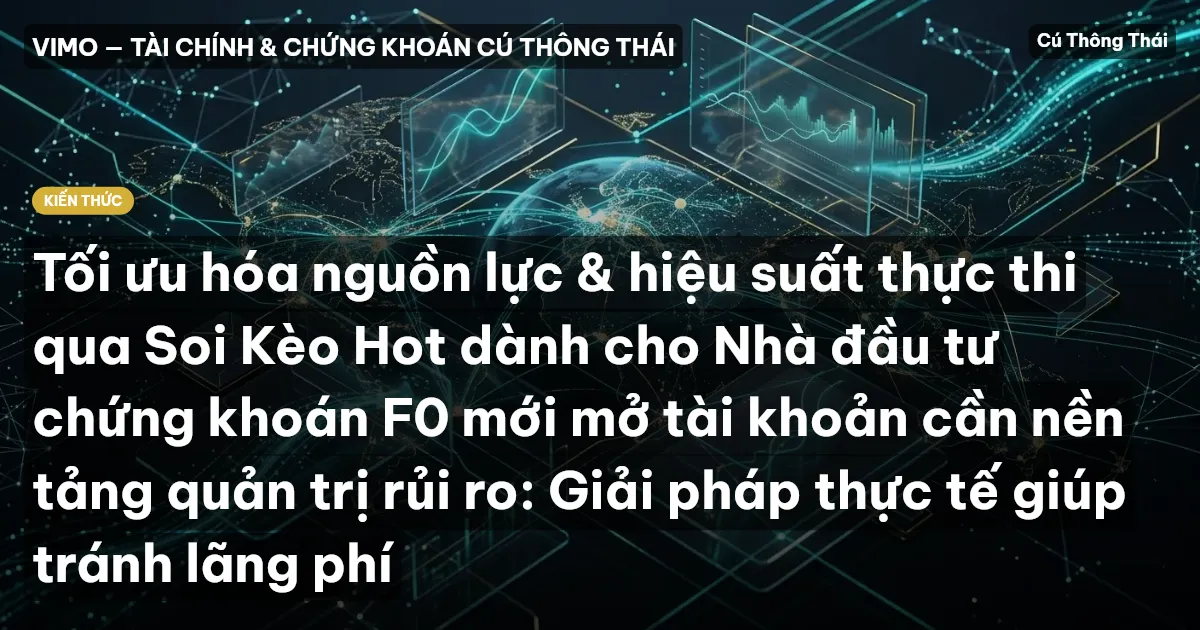 Tối ưu hóa nguồn lực & hiệu suất thực thi qua Soi Kèo Hot dành cho Nhà đầu tư chứng khoán F0 mới mở tài khoản cần nền tảng quản trị rủi ro: Giải pháp thực tế giúp tránh lãng phí