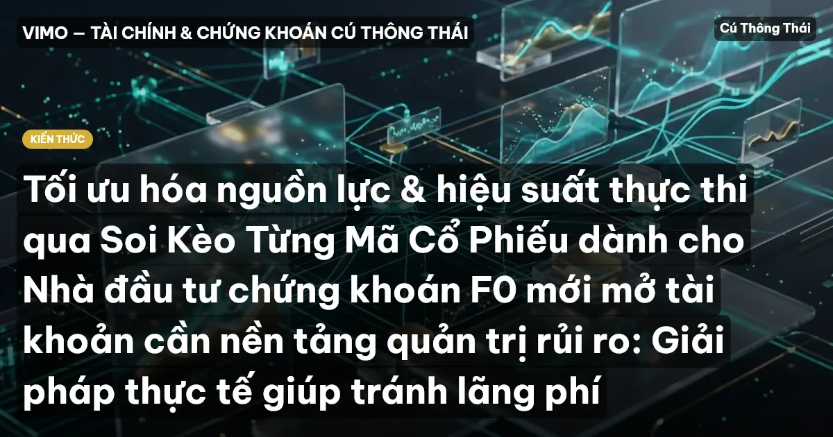 Tối ưu hóa nguồn lực & hiệu suất thực thi qua Soi Kèo Từng Mã Cổ Phiếu dành cho Nhà đầu tư chứng khoán F0 mới mở tài khoản cần nền tảng quản trị rủi ro: Giải pháp thực tế giúp tránh lãng phí