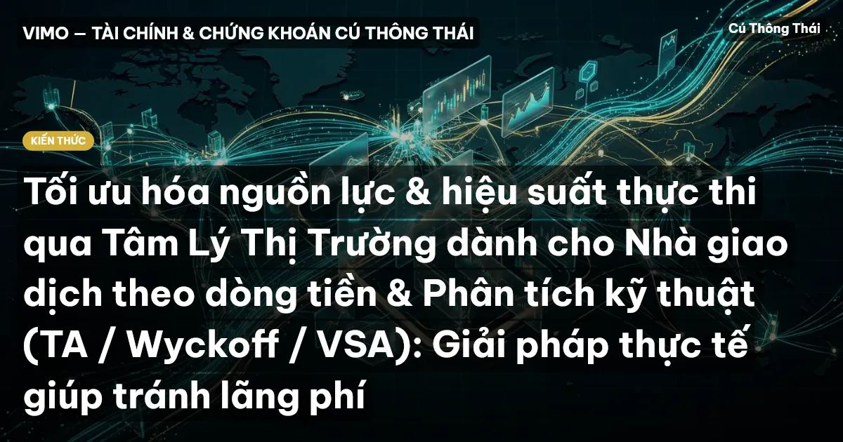 Tối ưu hóa nguồn lực & hiệu suất thực thi qua Tâm Lý Thị Trường dành cho Nhà giao dịch theo dòng tiền & Phân tích kỹ thuật (TA / Wyckoff / VSA): Giải pháp thực tế giúp tránh lãng phí