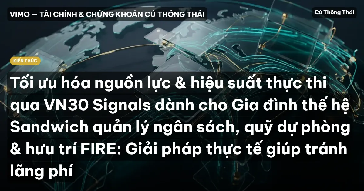 Tối ưu hóa nguồn lực & hiệu suất thực thi qua VN30 Signals dành cho Gia đình thế hệ Sandwich quản lý ngân sách, quỹ dự phòng & hưu trí FIRE: Giải pháp thực tế giúp tránh lãng phí