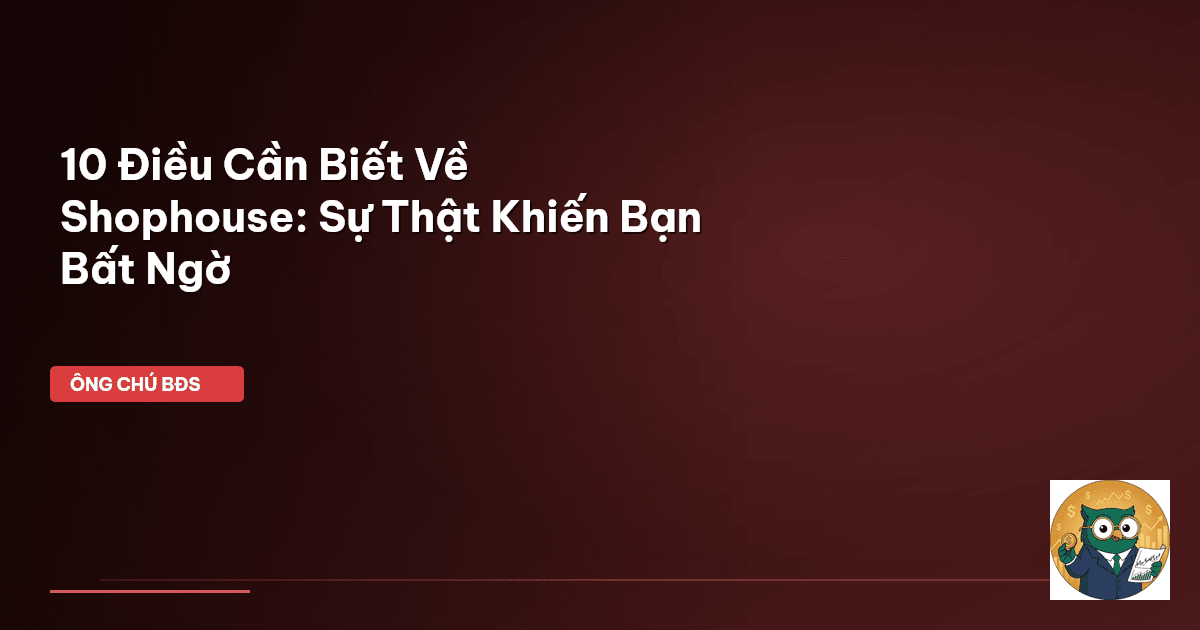 10 Điều Cần Biết Về Shophouse: Sự Thật Khiến Bạn Bất Ngờ