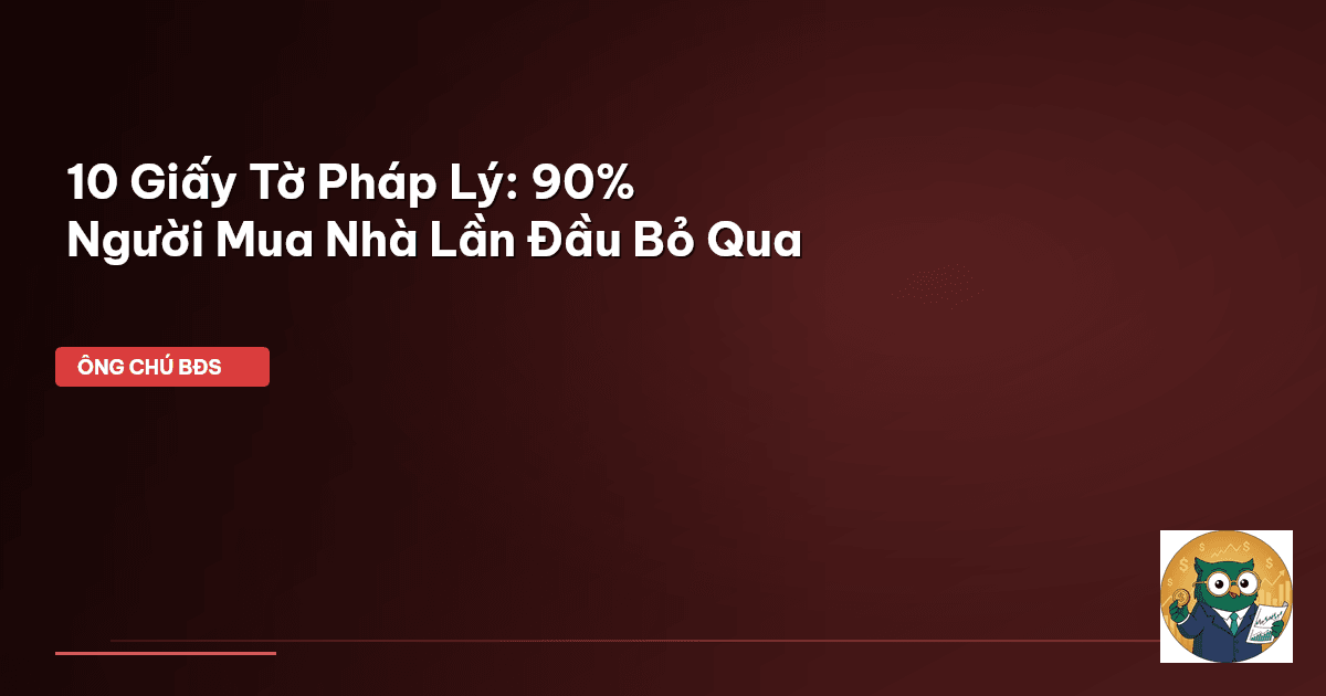 10 Giấy Tờ Pháp Lý: 90% Người Mua Nhà Lần Đầu Bỏ Qua
