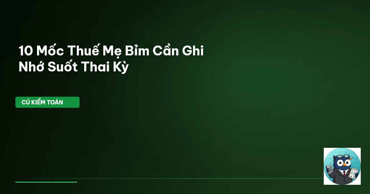 10 Mốc Thuế Mẹ Bỉm Cần Ghi Nhớ Suốt Thai Kỳ