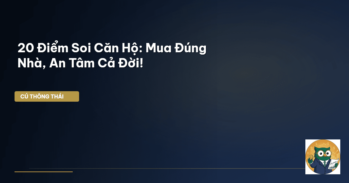 20 Điểm Soi Căn Hộ: Mua Đúng Nhà, An Tâm Cả Đời!