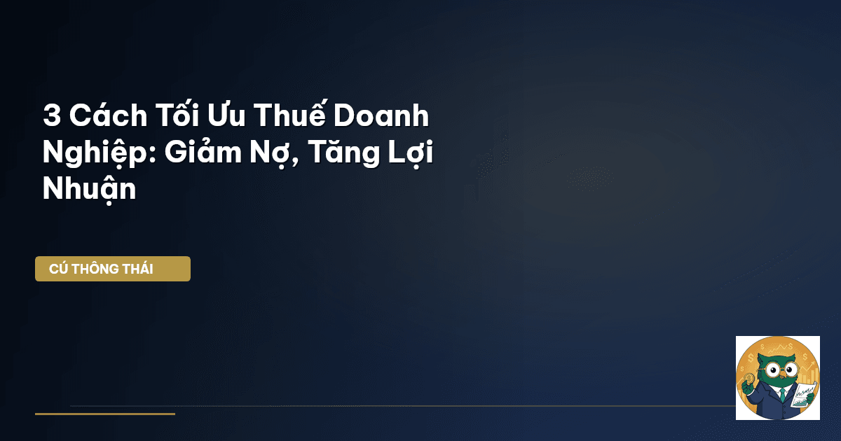 3 Cách Tối Ưu Thuế Doanh Nghiệp: Giảm Nợ, Tăng Lợi Nhuận