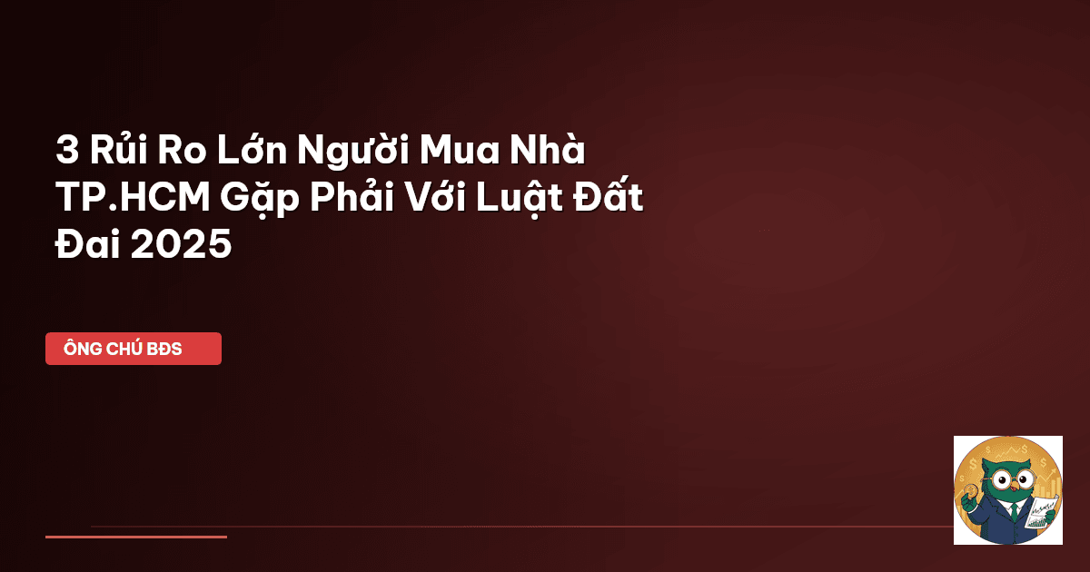 3 Rủi Ro Lớn Người Mua Nhà TP.HCM Gặp Phải Với Luật Đất Đai 2025