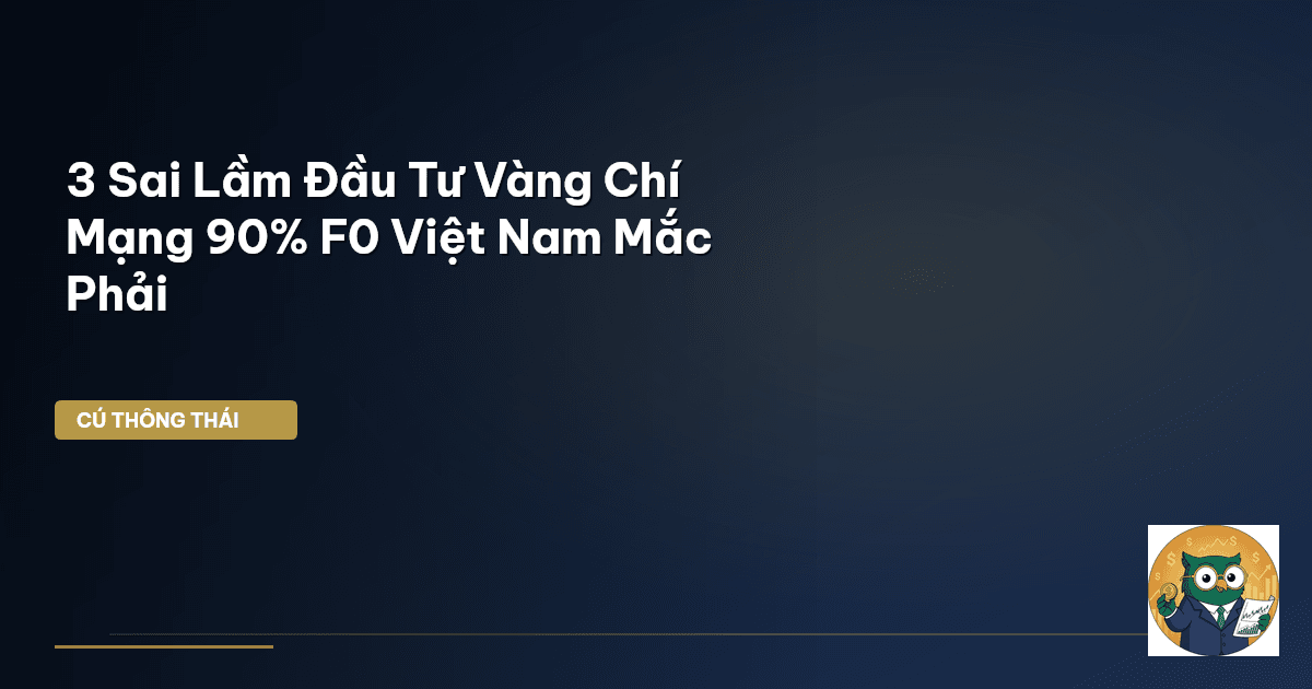 3 Sai Lầm Đầu Tư Vàng ‘Chí Mạng’ 90% F0 Việt Nam Mắc Phải