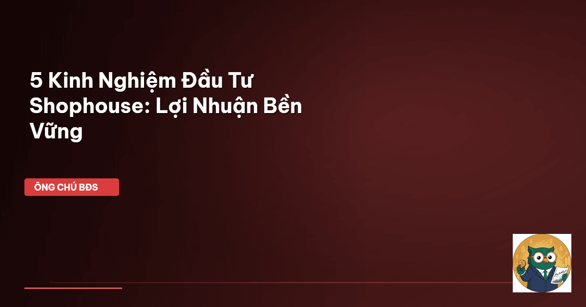 đầu tư shophouse