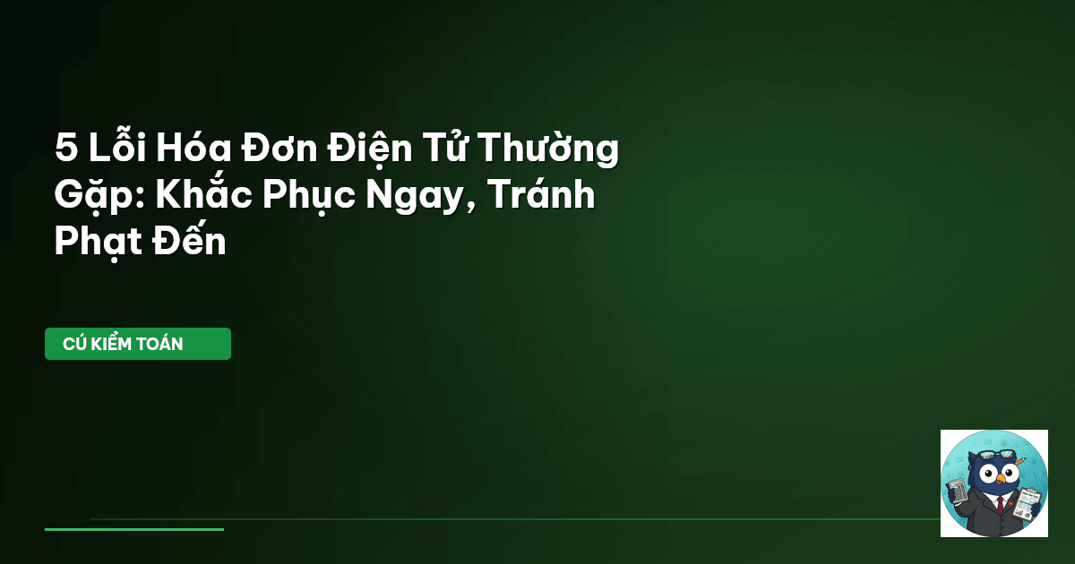 5 Lỗi Hóa Đơn Điện Tử Thường Gặp: Khắc Phục Ngay, Tránh Phạt Đến