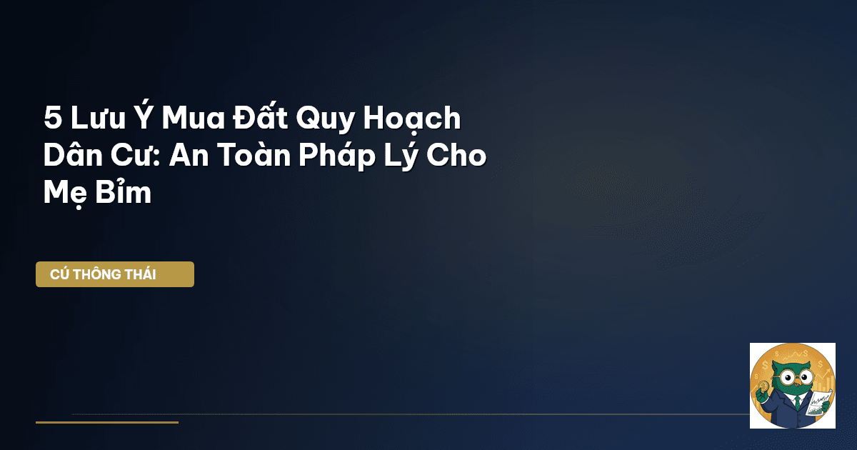 5 Lưu Ý Mua Đất Quy Hoạch Dân Cư: An Toàn Pháp Lý Cho Mẹ Bỉm