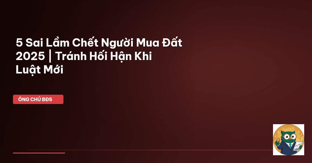 5 Sai Lầm Chết Người Mua Đất 2025 | Tránh Hối Hận Khi Luật Mới