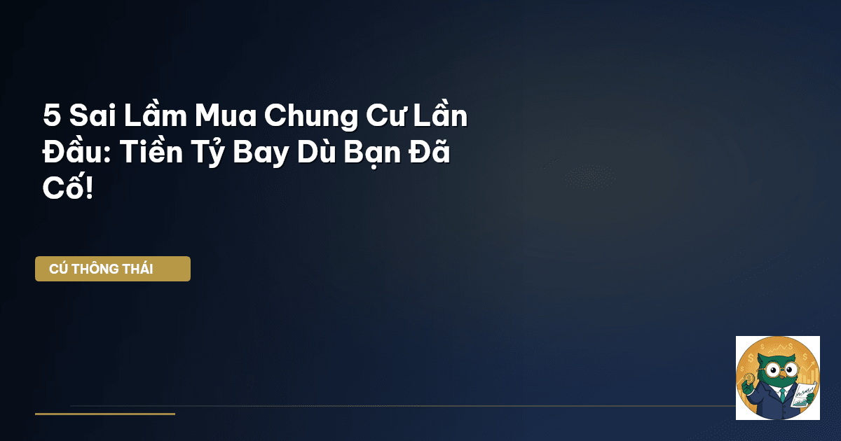 5 Sai Lầm Mua Chung Cư Lần Đầu: Tiền Tỷ Bay Dù Bạn Đã Cố!