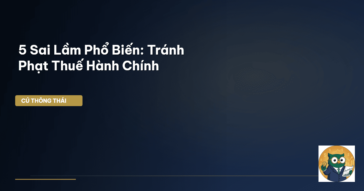 5 Sai Lầm Phổ Biến: Tránh Phạt Thuế Hành Chính