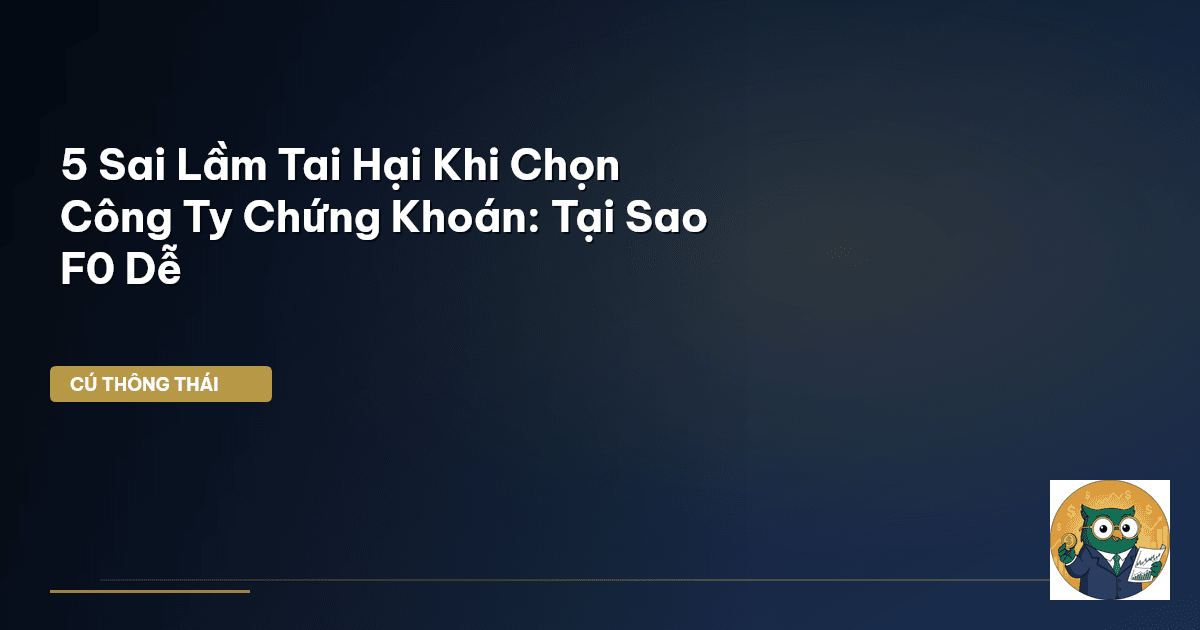 5 Sai Lầm Tai Hại Khi Chọn Công Ty Chứng Khoán: Tại Sao F0 Dễ