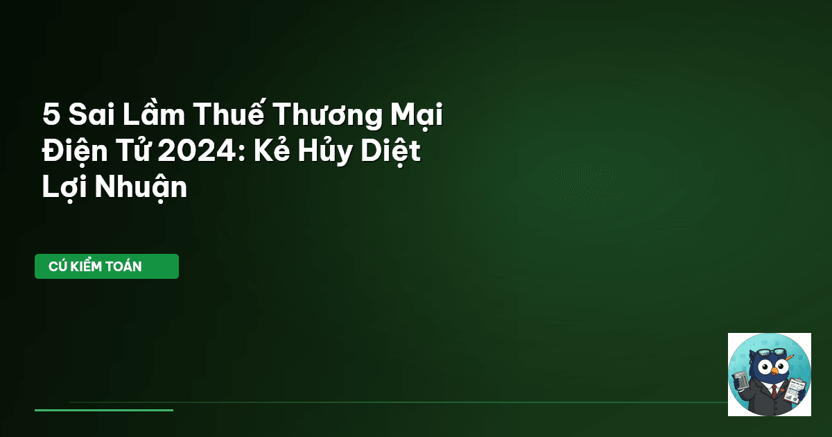5 Sai Lầm Thuế Thương Mại Điện Tử 2024: Kẻ Hủy Diệt Lợi Nhuận